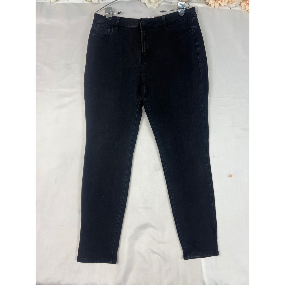 No Boundaries Womens High Rise Skinny Jeans Black Stretch Denim Size 17